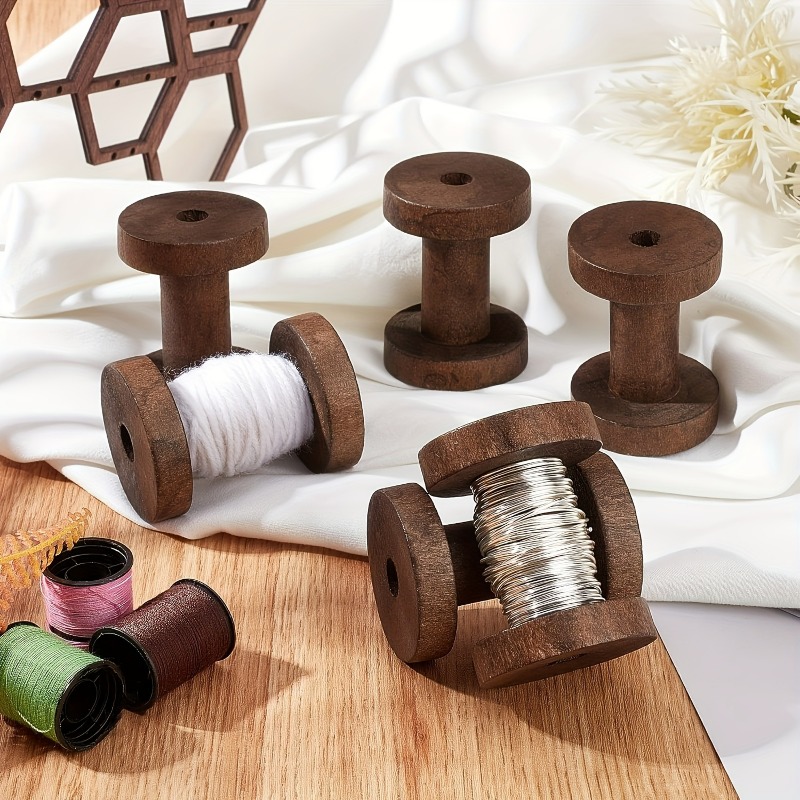 Typewriter Ribbon Roll - 6Pcs Vintage Wooden Spools DIY Reels