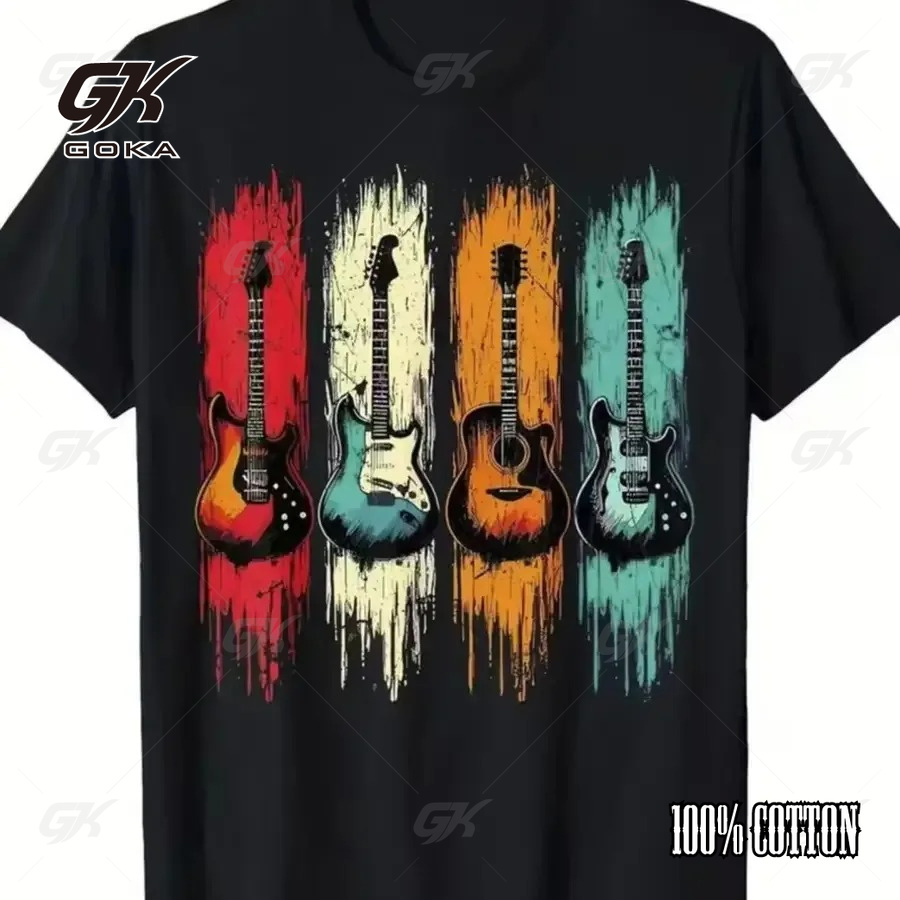 Collectible Vintage T Shirts - Retro Guitar Collection Graphic T-Shirt Vintage