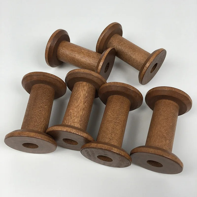 6Pcs Vintage Wooden Spools DIY - đánh giá và giá Typewriter Ribbon Roll