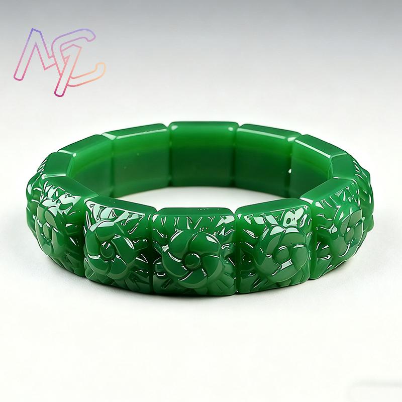 Real Jade Flower Bracelet Bang - đánh giá và giá Vintage Items