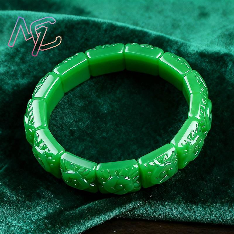 Real Jade Flower Bracelet Bang - đánh giá và giá Vintage Items