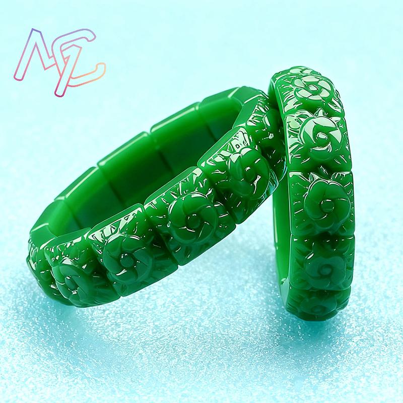 Real Jade Flower Bracelet Bang - đánh giá và giá Vintage Items